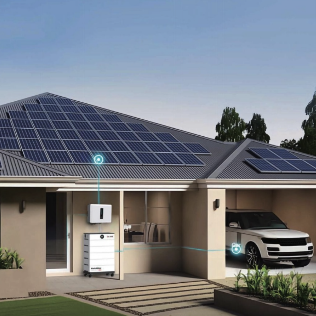 Woning met zonnepanelen en thuisbatterij